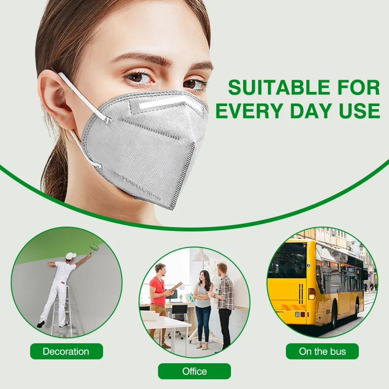 KN95 Masks POWECOM Activated Carbon Mouth Mask Protective Anti Dust Masks reusable face mask mascarilla masque