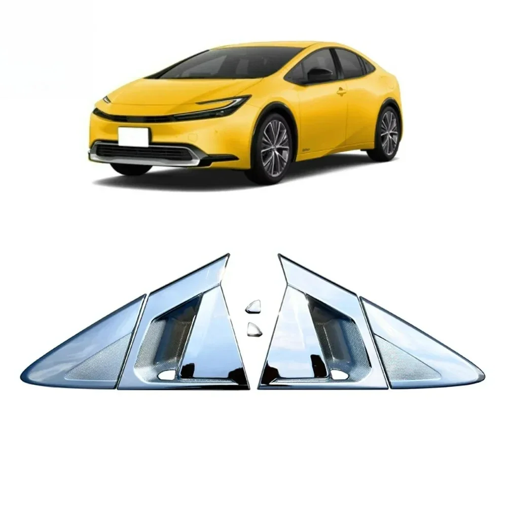 For Toyota Prius 60 Series 2023 2024 2025 Car Rear Louver Window Side Shutter Cover Trim Sticker Vent Scoop ABS Carbon Fiber