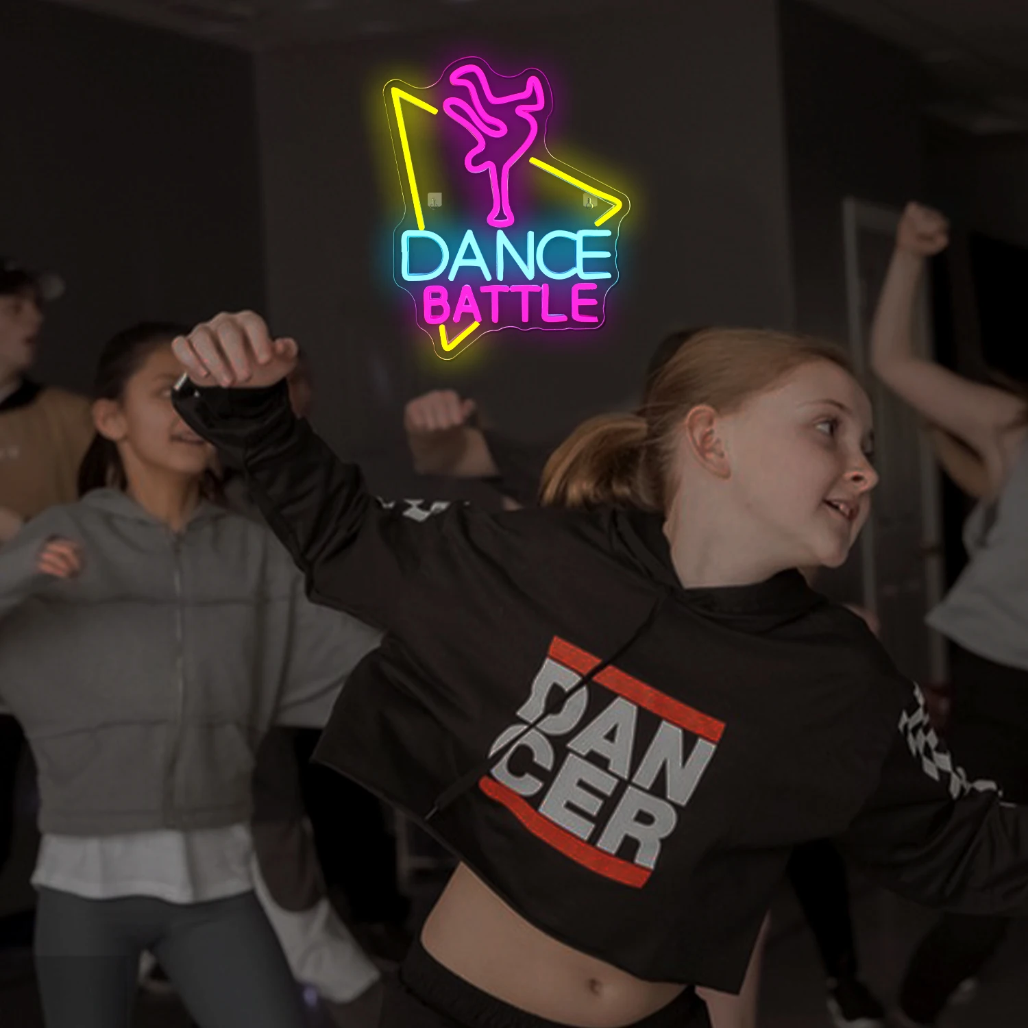 Dance Battle Hip-Hop Neon Signs USB Powered Dance Light Up Signs Neon Wall Light for Bar Dancing Party Club Studio Decor Neon