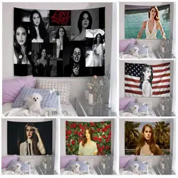 Tapiz de Lana Del Rey singer, tapiz colorido para colgar en la pared, tapiz bohemio para colgar en la pared, hojas colgantes de Mandala