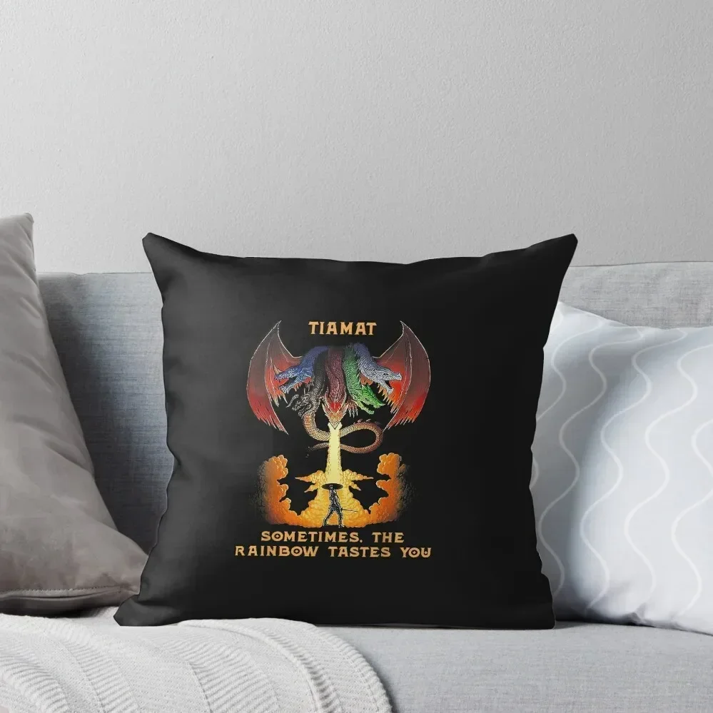 Dragon Tiamat Sometimes The Rainbow Tastes You Throw Pillow Christmas Covers For Cushions Sofa Covers For Living Room pillow