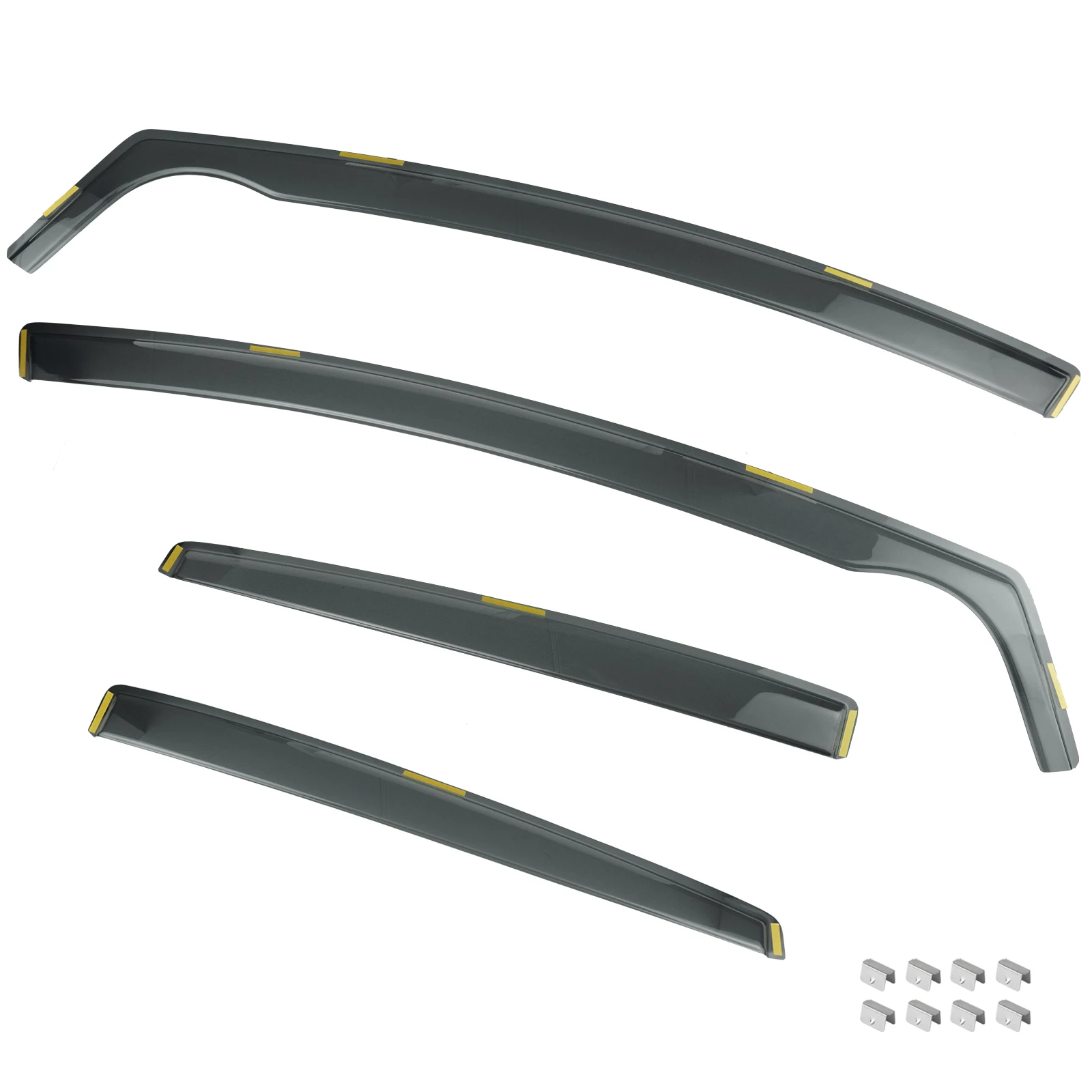 4pcs Tint Side Window Wind Rain Sun Guard Deflectors Protector Sheet Tea Translucent For Seat Leon 1P1 Hatchback 2006-2012