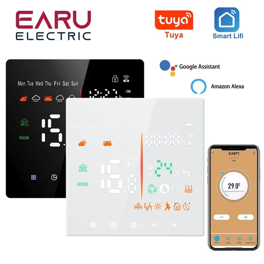 Tuya WiFi Smart Thermostat Electric Floor Heating TRV Water Gas Boiler Temperature Voice Remote Controller for Google Home Alexa