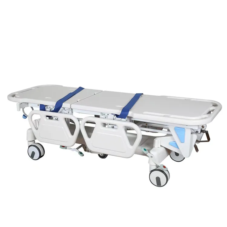 Luxury patient cart ABS hospital manual cart medical emergency transfer bed