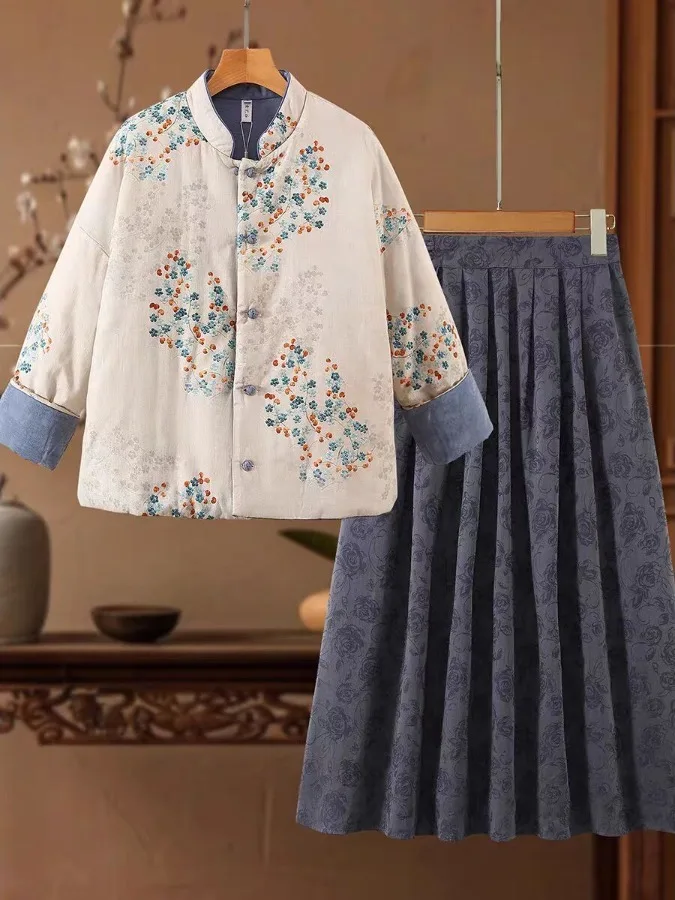 الرجعية الصينية Sle المرأة القطن Jaet الشباب Sle الوقوف طوق Thiened القطن مبطن ملابس خارجية ربيع الخريف الشتاء #3