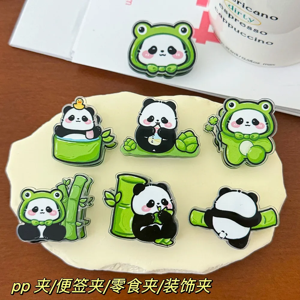 Cute Panda Sealing Clip Ins Girl Student Long Tail Clip Small Note Clip Cute Cartoon