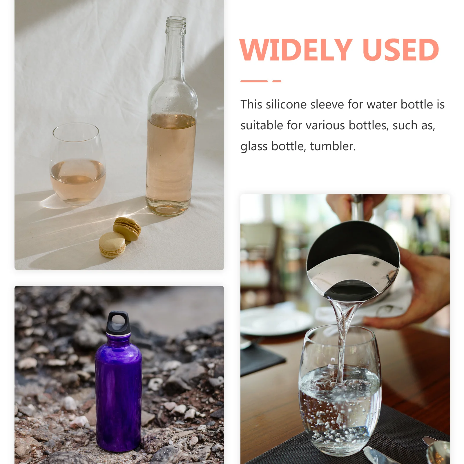 

2Pcs Bottle Bottom Silicone Sleeve Protective Cover for Water Bottle Glass Tumbler High Quality Scratch Resistant Easy to Use