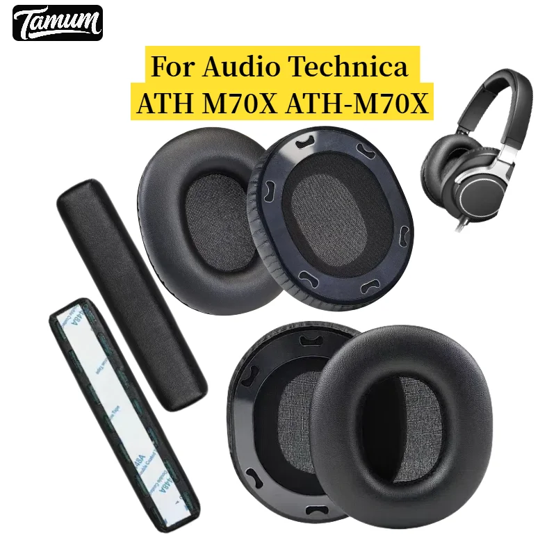 

Replacement Ear Pads Ear Cushion Earpad Compatible with for Audio Technica ATH M70X ATH-M70X Headphones Gamer Headband