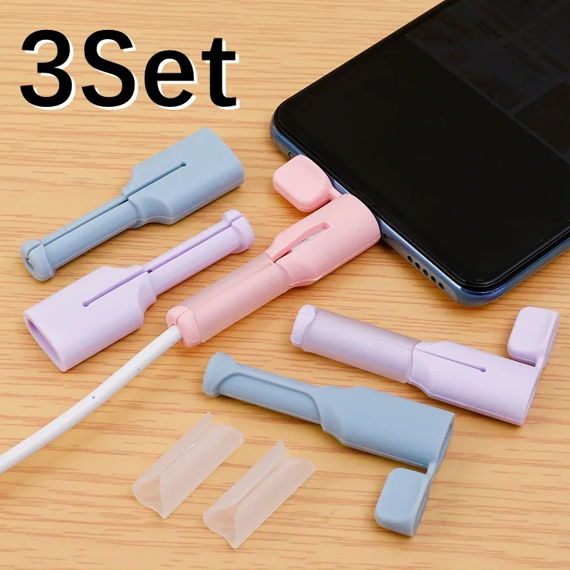 1-3Set Soft Silicone Charger Cable Winder Fast Charging Cable Protector Sleeve For USB Type C Mobile Phone Data Cord Case Clip