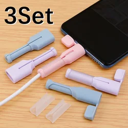 1-3Set Soft Silicone Charger Cable Winder Fast Charging Cable Protector Sleeve For USB Type C Mobile Phone Data Cord Case Clip