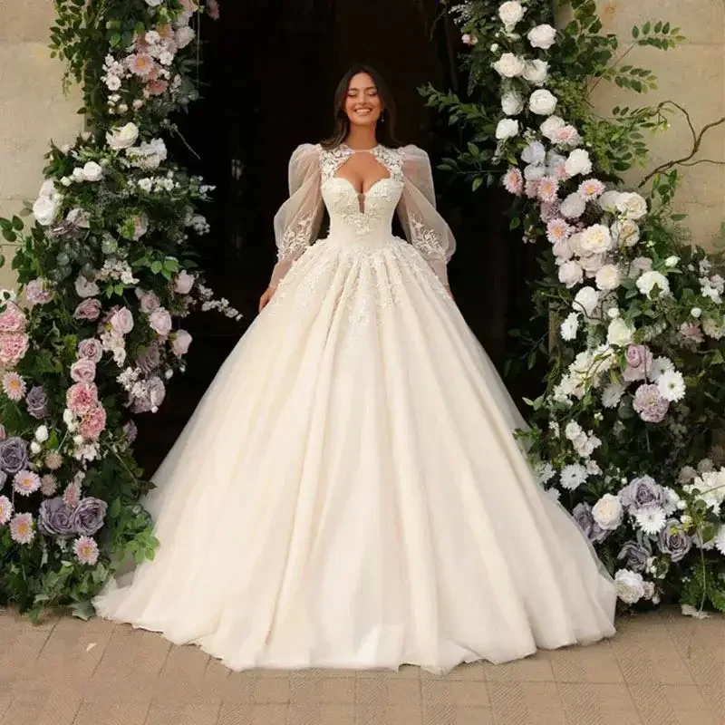

Vintage Lace Wedding Dresses Cap Sleeves Coat Appliques Sweetheart Bridal Gowns Backless Princess Floor Length Bride Dress
