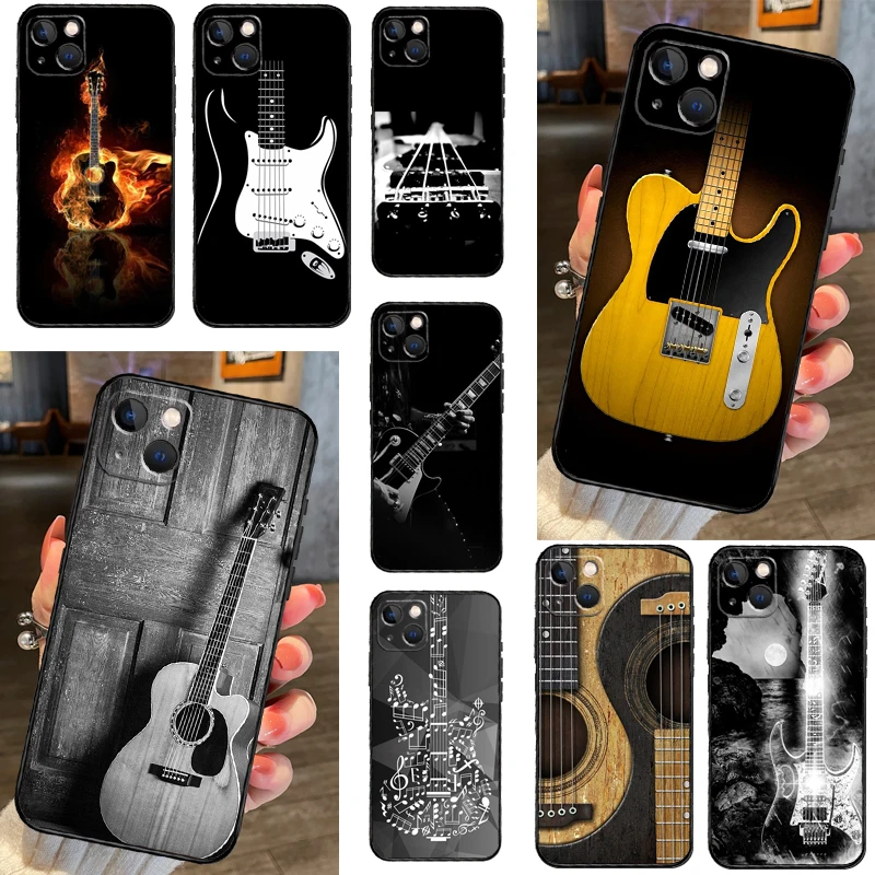 Guitar Music Art Case For iPhone 16 13 14 11 12 15 Pro Max X XR XS
