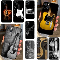 Guitar Music Art Case For iPhone 16 13 14 11 12 15 Pro Max X XR XS Max Plus 14 Plus Back Cover