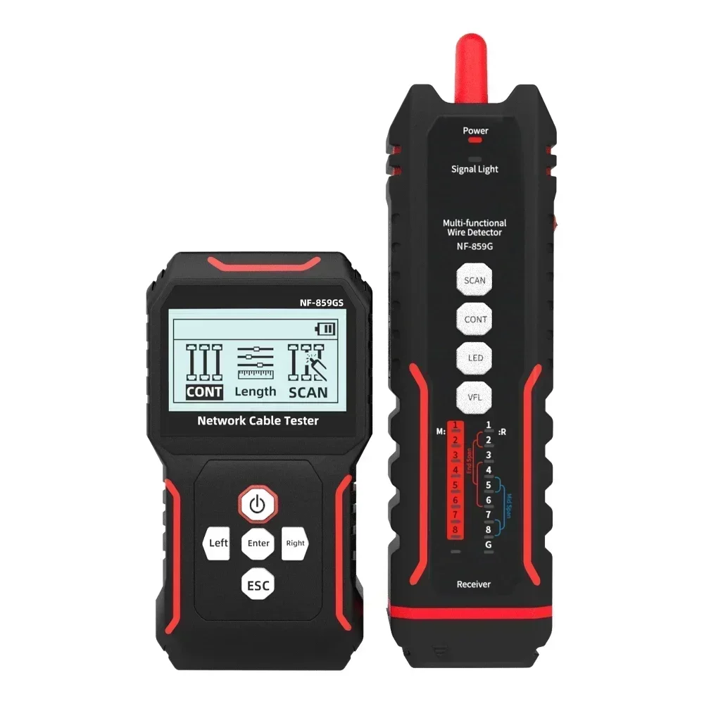 Engelse netwerklijnzoeker met kristallen kop Patrol Line Pairing Krimptester Super Class 5, NF-859GS Stroomonderbrekerzoeker