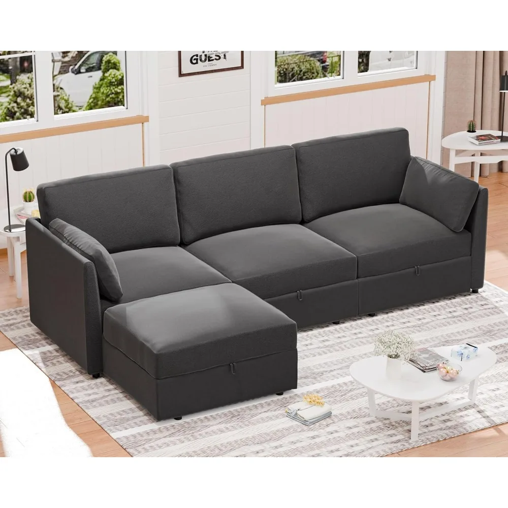 

100'' Sectional Couches for Living Room, Oversized Modular Sectional Sofa with Storage, L Shaped Cloud Couch