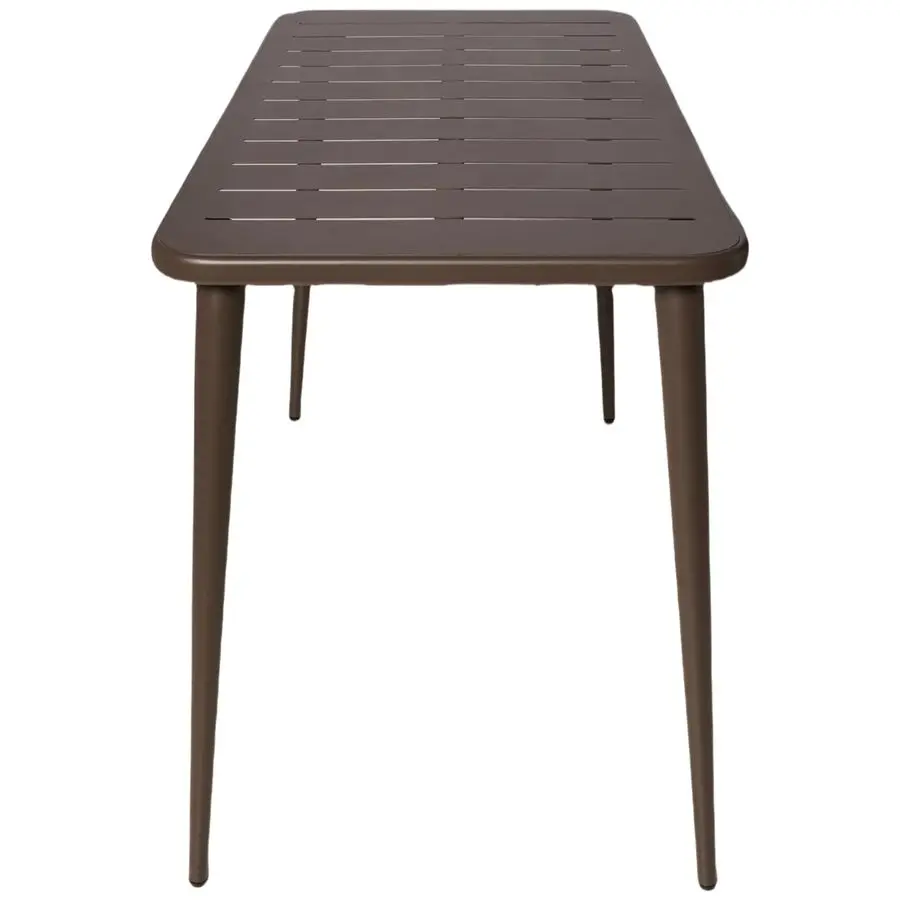 طاولة طعام مستطيلة معدنية للفناء تتسع لـ 6 أشخاص للأماكن الخارجية والمنزل والمقهى وطاولة بار ومكتب اجتماعات الكمبيوتر في الحديقة الخلفية #4