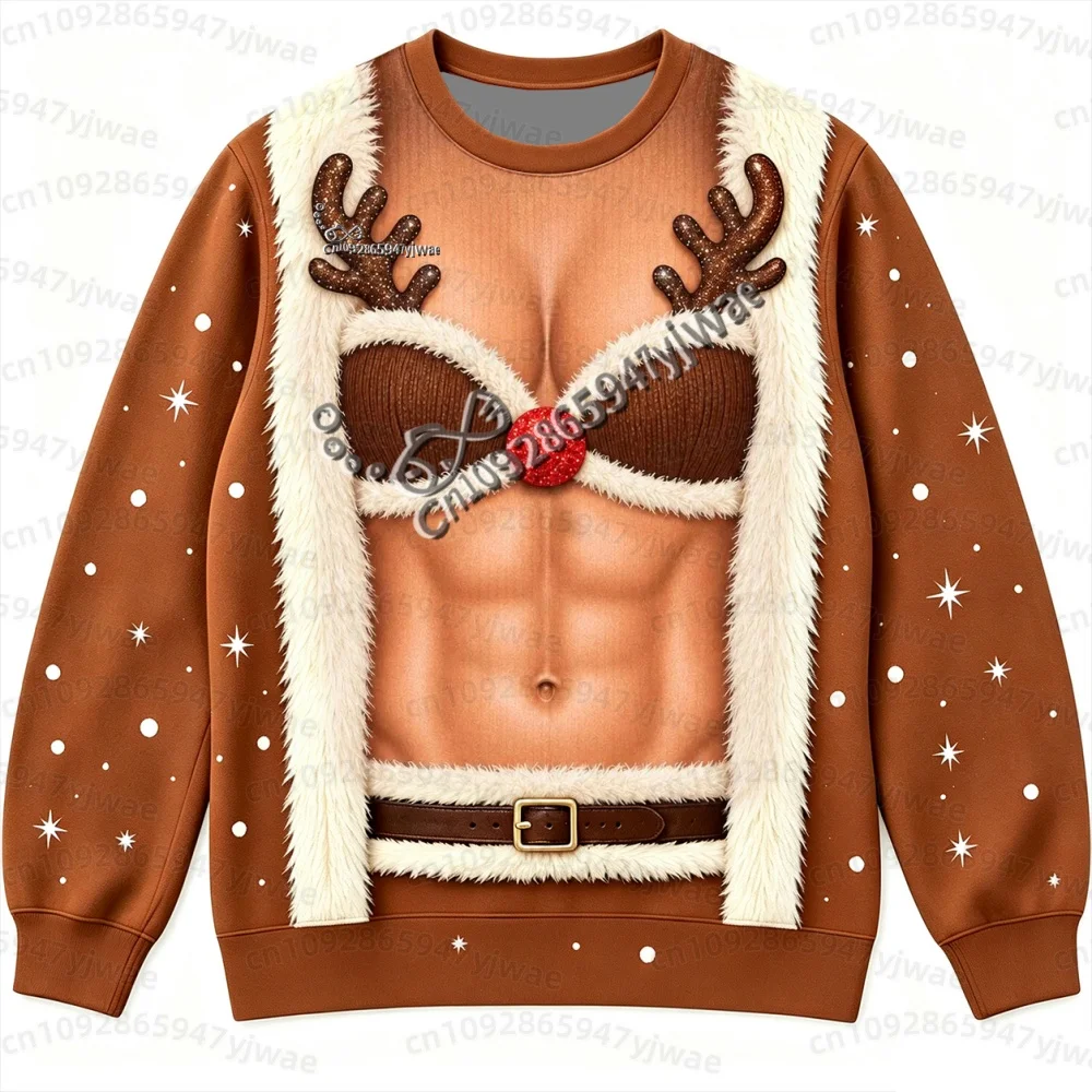 2026 Winter Damen Herren Lustiges Hässliches Weihnachts-Sweatshirt mit Rundhalsausschnitt, Neuartiges Feiertags-Sweatshirt, Weihnachtsparty-Outfit Damen Hoodies – Detail 7