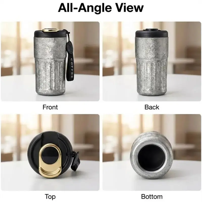 A7THK-LED Smart Temperature Display Travel Coffee Mug 420Ml, Vacuum Insulated Tumbler With Lid& Leak-Proof For Outdoor Use