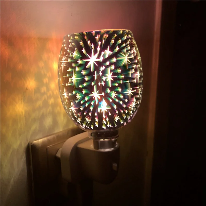 The New Electric Wax Melt Burner 3D Aromatherapy Lamp Night Light Wall-Mounted Plug in Diffuser Decoration UK Plug