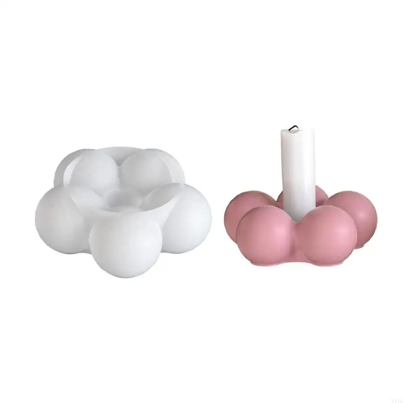 

X4YA Silicone Mold for Candle Holder Decorative Flower Shaped Desktop Ornament Mold