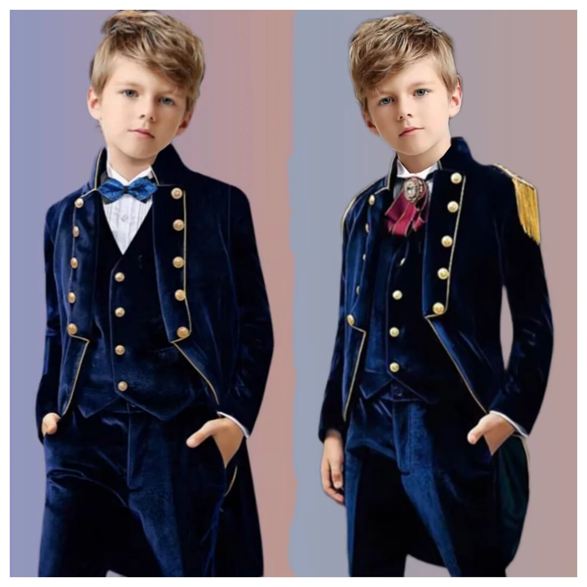 

Boy's multicolor wedding suit birthday party boys' suit host piano performance dinner show performance ceremony outfit set
