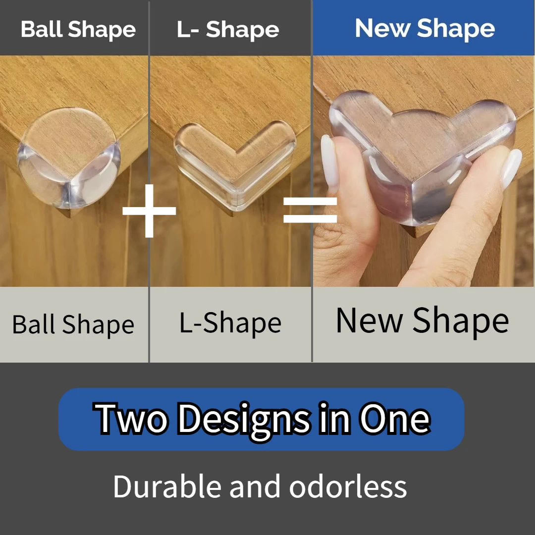 家具用の透明な衝突防止コーナー、ツーインワン、赤ちゃん用の耐衝撃保護、テーブルとガラスに適しています