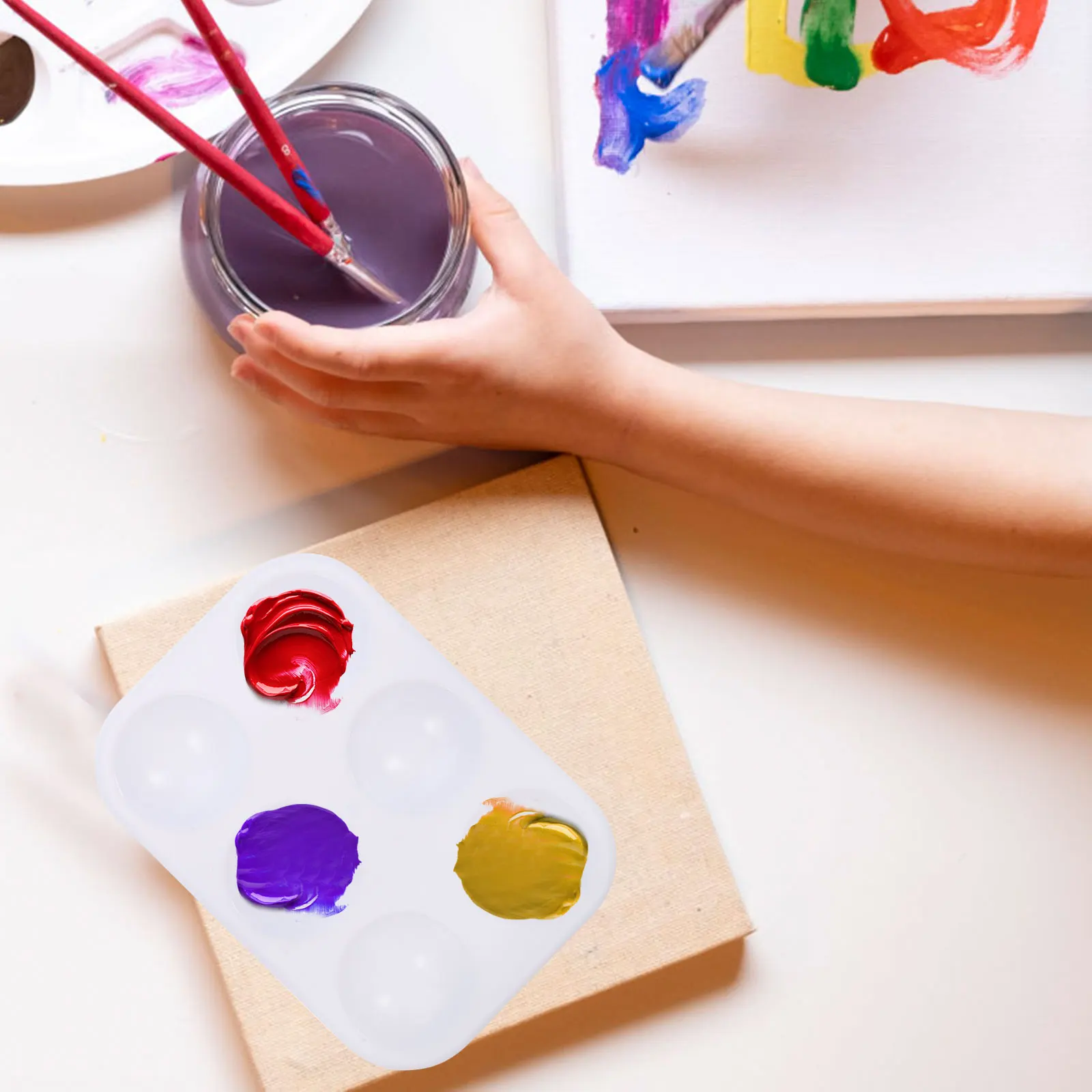 

12Pcs Plastic Watercolor Palettes Multi-Functional Mixing Trays for Professionals Students Versatile Reliable Practicality