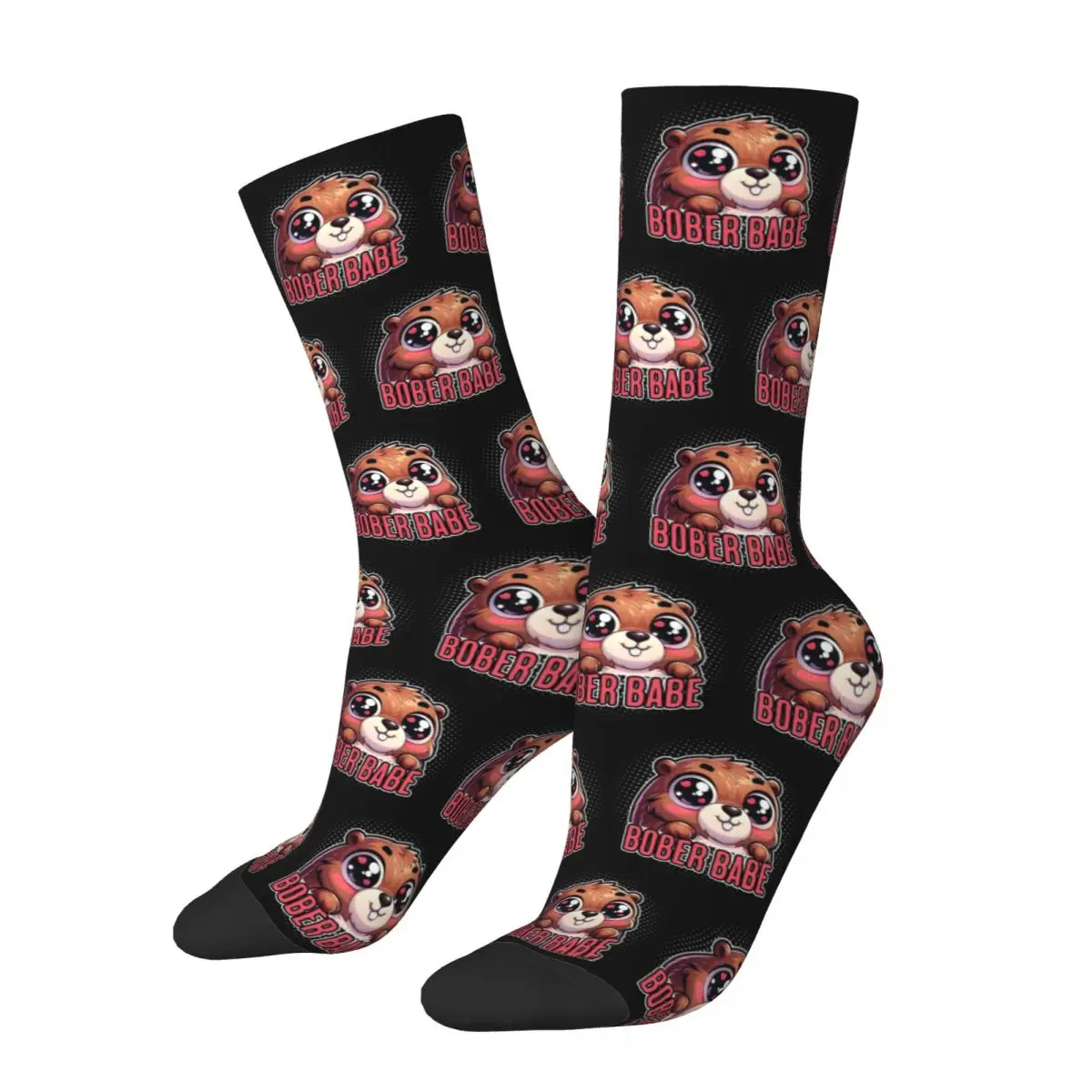 Cool Bobr Kurwa Babe Basketball Socks Polish Beaver Meme Polyester Long Socks for Women Men Non-slip