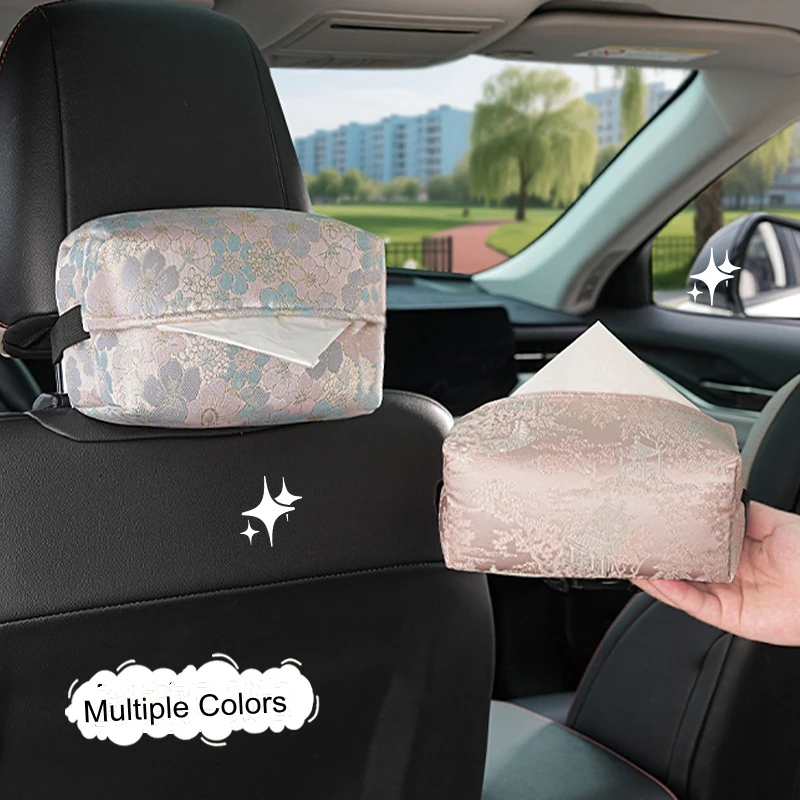 2026 New Car Tissue Box Chinese Style Windmill Seat Back Hanging Tissue Bag Simple Car Multifunctional Paper Drawer