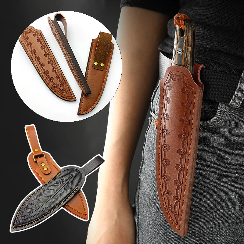 Gaine de couteau en cuir de va - Outdoor Hunting Knife Set avis et prix