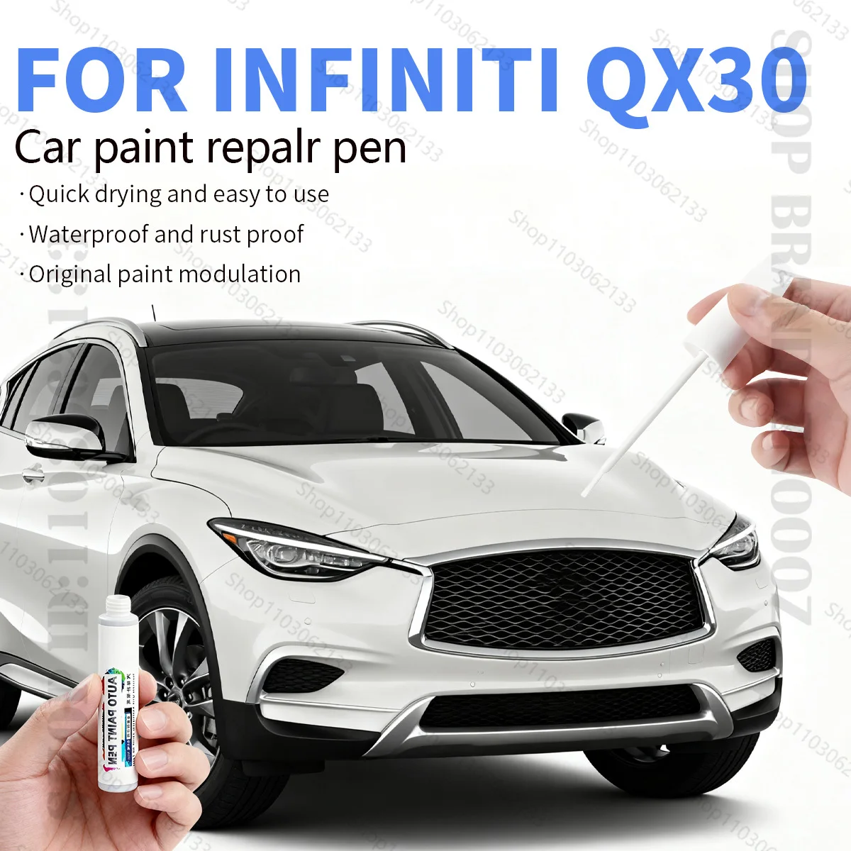 Ручка для ремонта краски Touch Up Засіб для удаления царапин Черный Белый QAA Серый KAD Красный NBA Коричневый CAN Серебристый KYO Для Infiniti QX30 2016-2019 H15