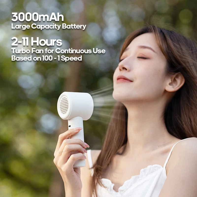 Mini High Speed Turbo Handheld Fan 100 Wind Speeds Adjustable with Digital Display 3000mAh Battery Operated Electric Eyelash Fan