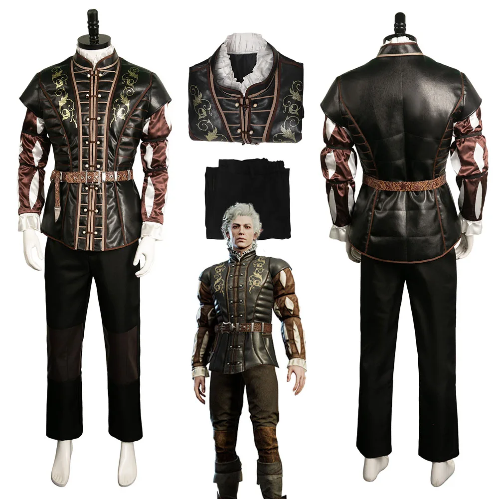 

Game Baldur Cos Gate Astarion Cosplay Fantasia Costume Adult Men Male Uniform Top Pants Outfits Halloween Carnival Disguise Suit