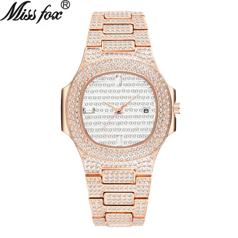 Official brand free shippingEuropean and American Hot High-End Fashion Calendar Diamond-Encrusted Starry Waterproof QuartzMen's