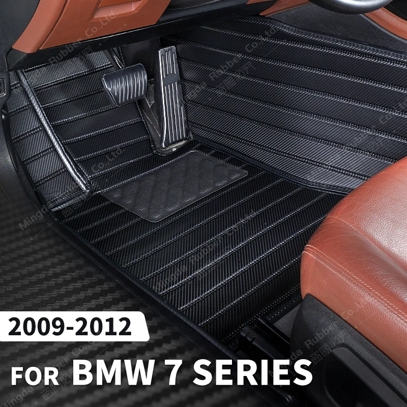 

Custom Carbon Fibre style Floor Mats For BMW 7 Series 2009-2012 10 11 Foot Carpet Cover Automobile Interior Accessories