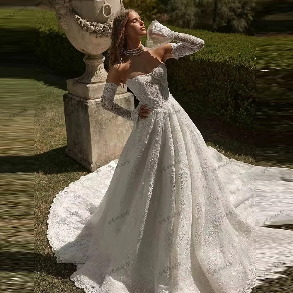 

Exquisite Wedding Dresses A Line Tulle Tiered Bridal Gowns Lace Appliques Off The Shoulder Vestidos De Novia Customized 2025