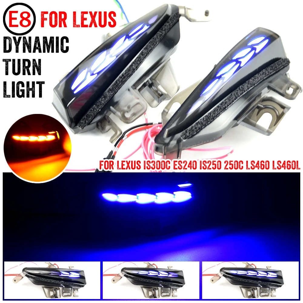 2pcs Dynamic Turn Signal LED Light Side Mirror Indicator For Lexus CT 200h ES 250 300h 350 IS 200t 250 300 350 LS 460