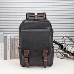 Vintage Male Backpack Men's School backpack Fashion Business Backpacks Large Capacity Travel Bag Laptop bag with USB Charging