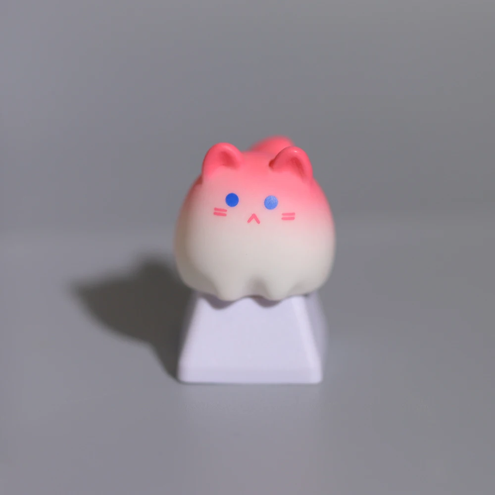 Creative Cute Pink Cat Keycap Cartoon Animal OEM Height ESC Decorative Keycap for Cross Axis Mechanical Keyboard Kawaii Keycaps