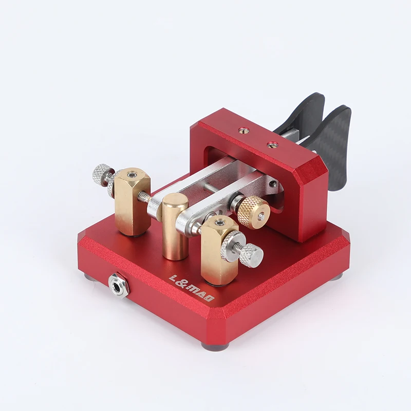 

L&MAO Lao Mao Red CW Morse Key Dual-Paddle Telegraph Key Keyer For Radio Users Stainless Steel Brass Aluminum Alloy