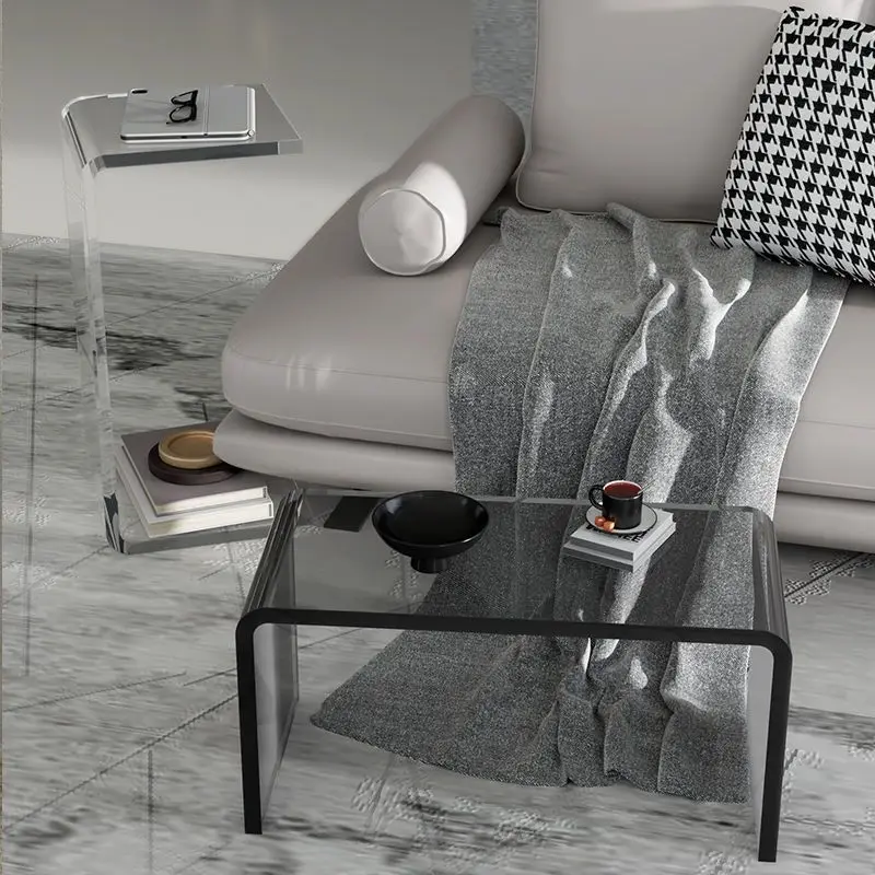 IHOME Light Luxury Acrylic Sofa Small Side Table Simple Modern Living Room Special-shaped Tea Table Transparent Corner Table New