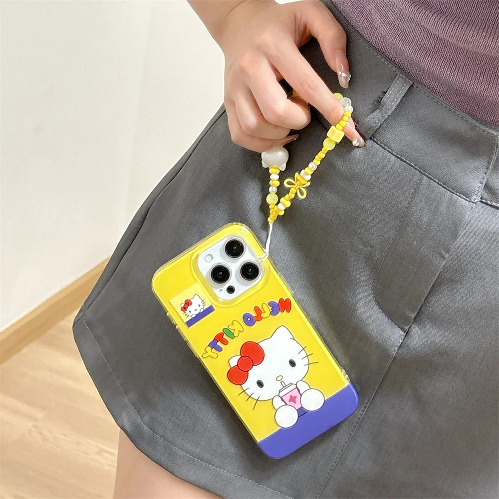 

With hinges Sanriou Shockproof cover Cute cartoon Hello Kitty phone case for iPhone 16 Pro 15 Promax 14 13 16promax cover