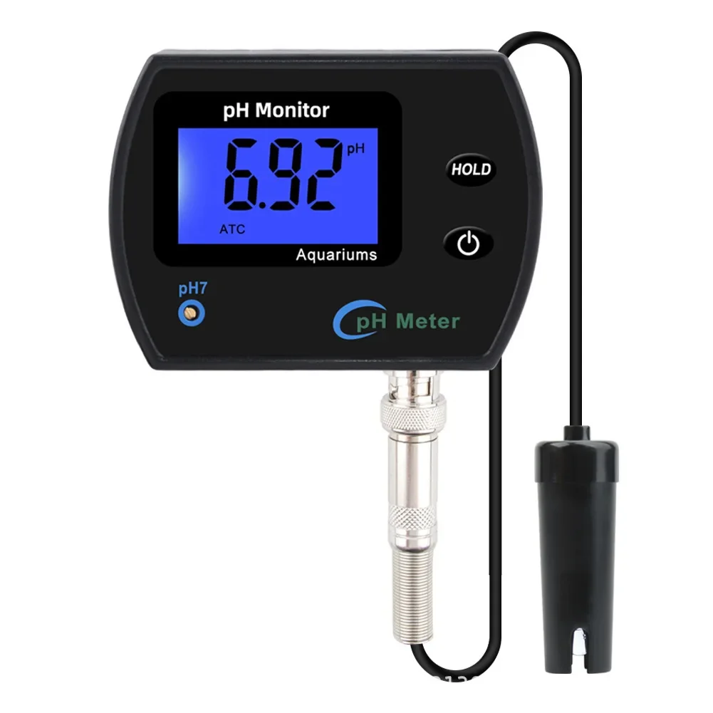 PH-990 Digital PH Meter Monitor Water Quality Acidity Tester 0.00-14.00pH Large Screen Backlight Display with Adaptor