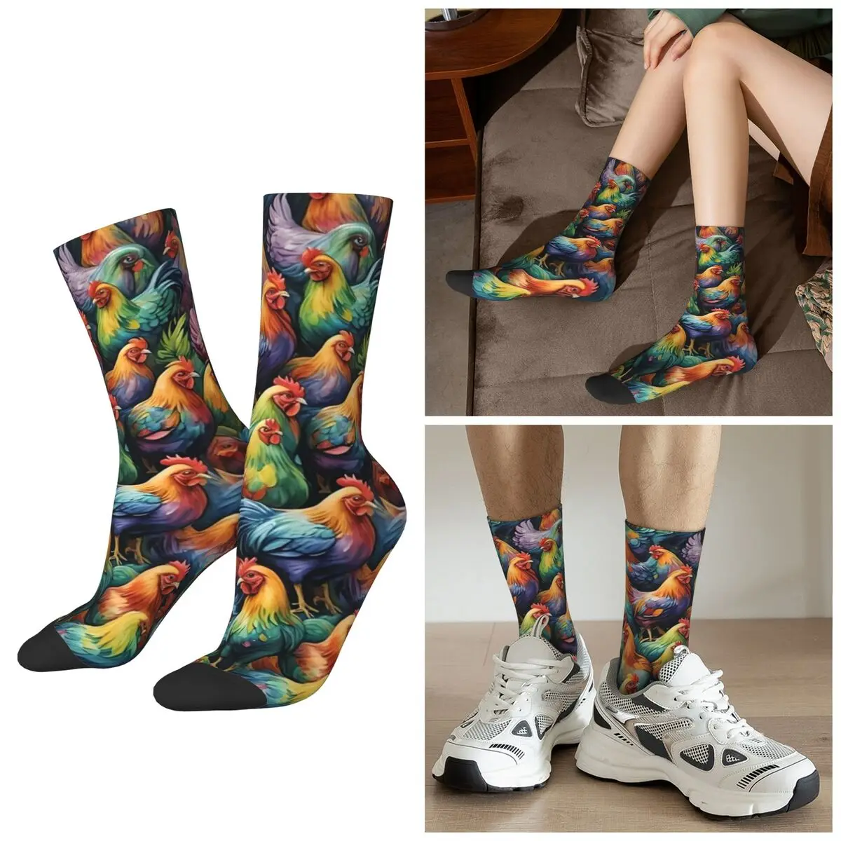

All Seasons Colour Cute Chicken Socks Harajuku Crew Socks Super Soft Stockings for Men Women Gifts
