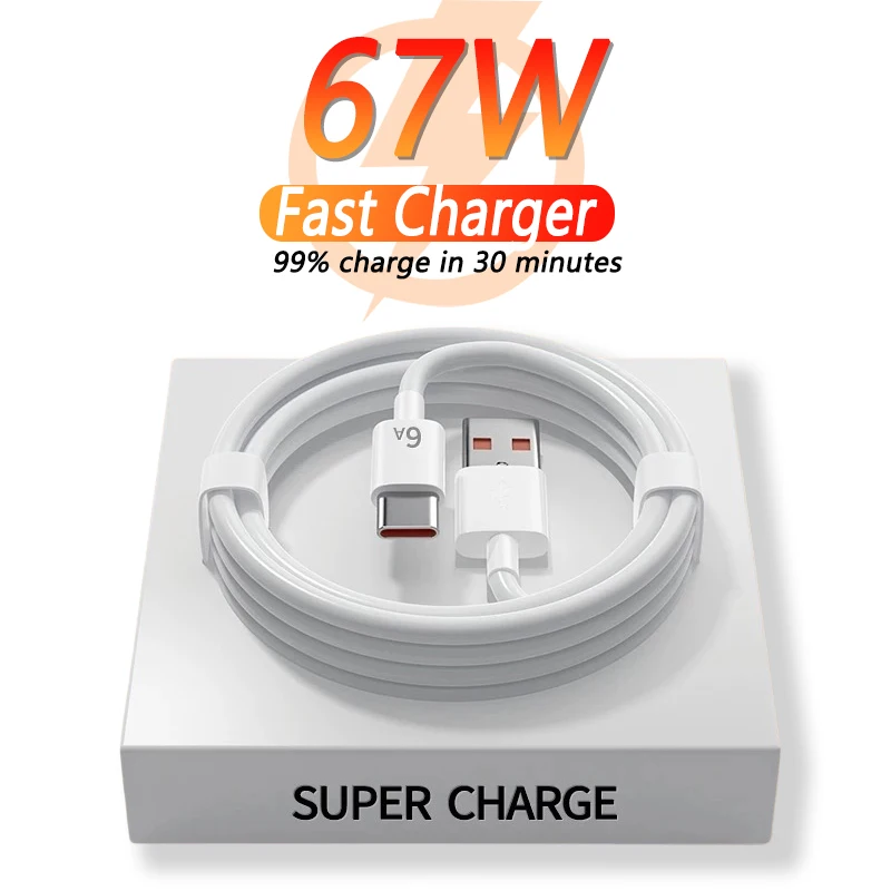 מתאם מתח לטעינה מהירה במיוחד 67W של שיאומי, כבל USB Type C 6A עבור Mi 12 11, POCO X5 X4 Pro, Note 9 10 11