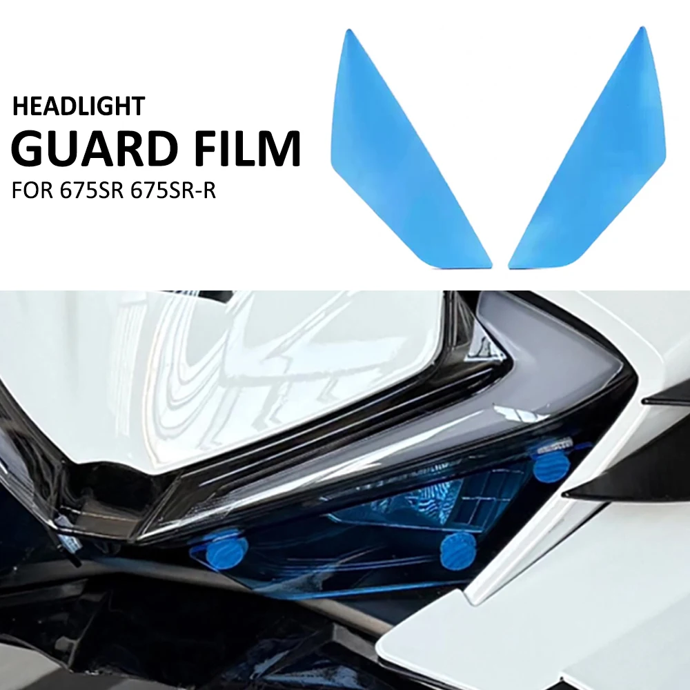 

675SR-R Motorcycle Accessories Front Headlight Guard Head Light Lens Protector Film Cover For CFMOTO 675SR SR675 675SRR 675 SR