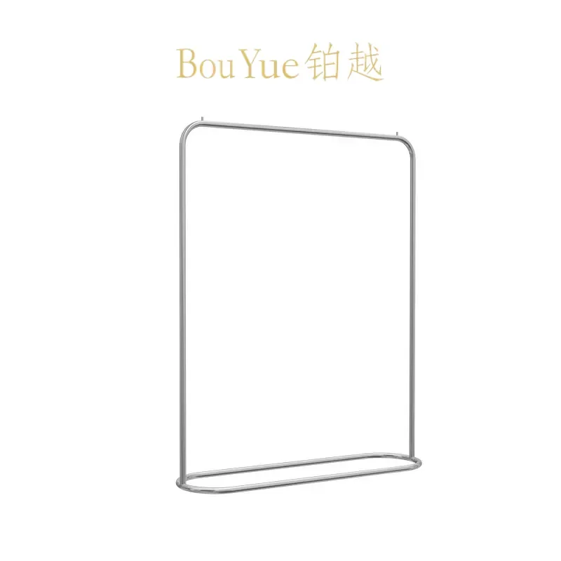 Stainless Steel Silver Clothing Rack Floor to Ceiling Garment Display Stand for Men Women Kids Apparel Store Retail Shop