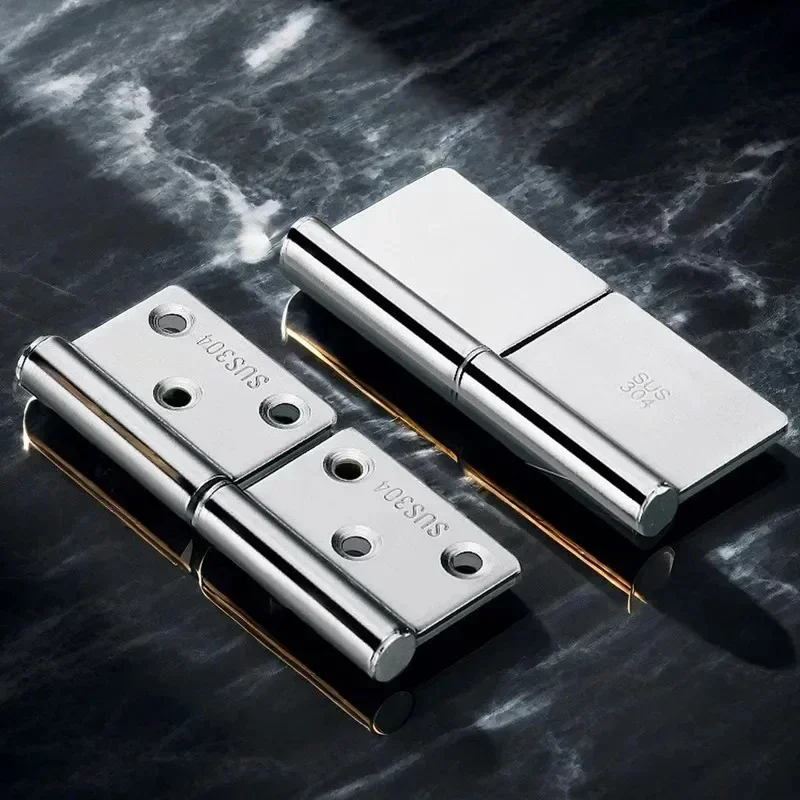 

2Pcs 304 Stainless Steel Hinge Thickened Flag Shape Removable Door Hinge Fire Door Cabinet Hinge Furniture Hardware with Screw