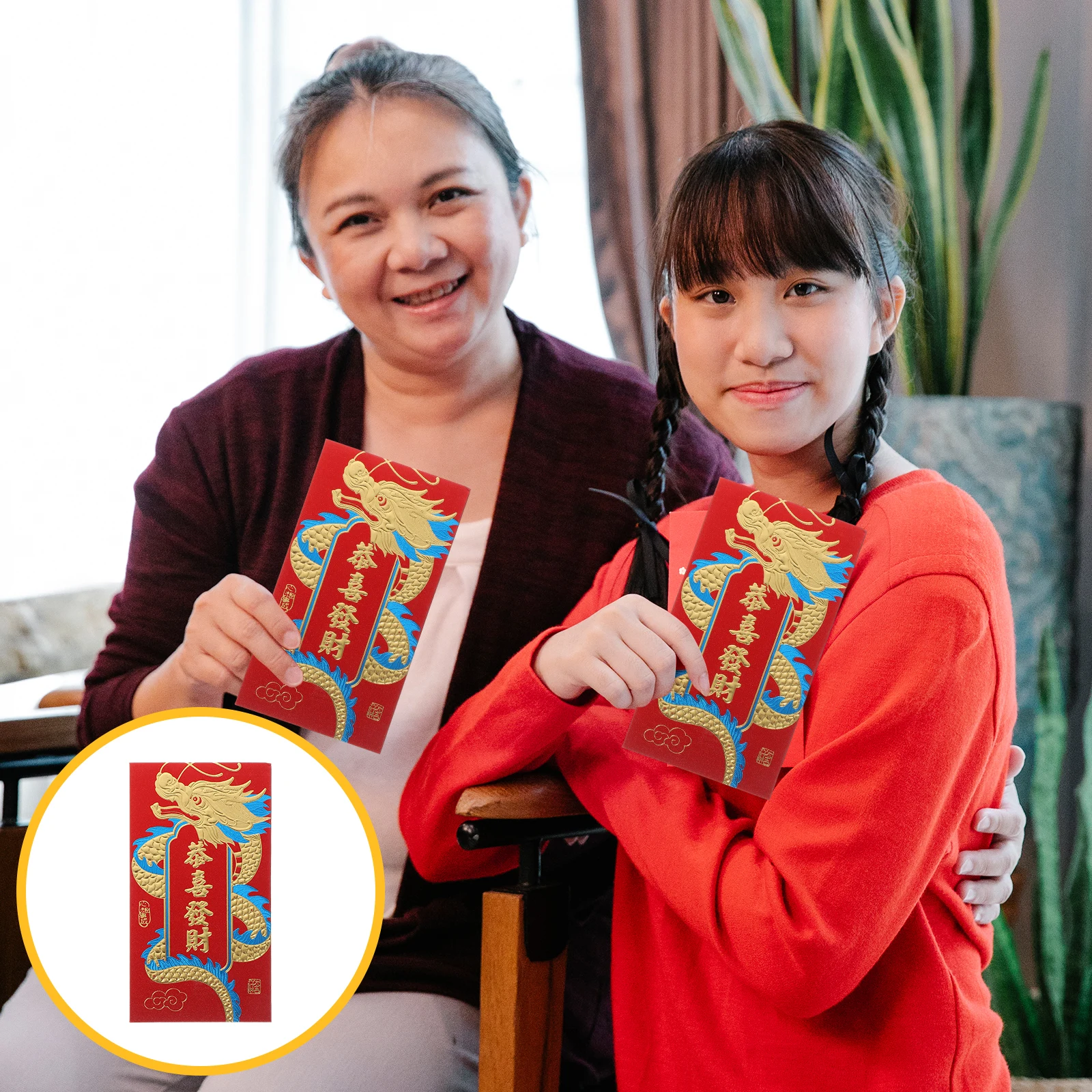 

36pcs Envelopes Lucky Money Bags Dragon Pattern Frosted Paper Chinese New Year New Year Money Bag Cash Pouch Gift