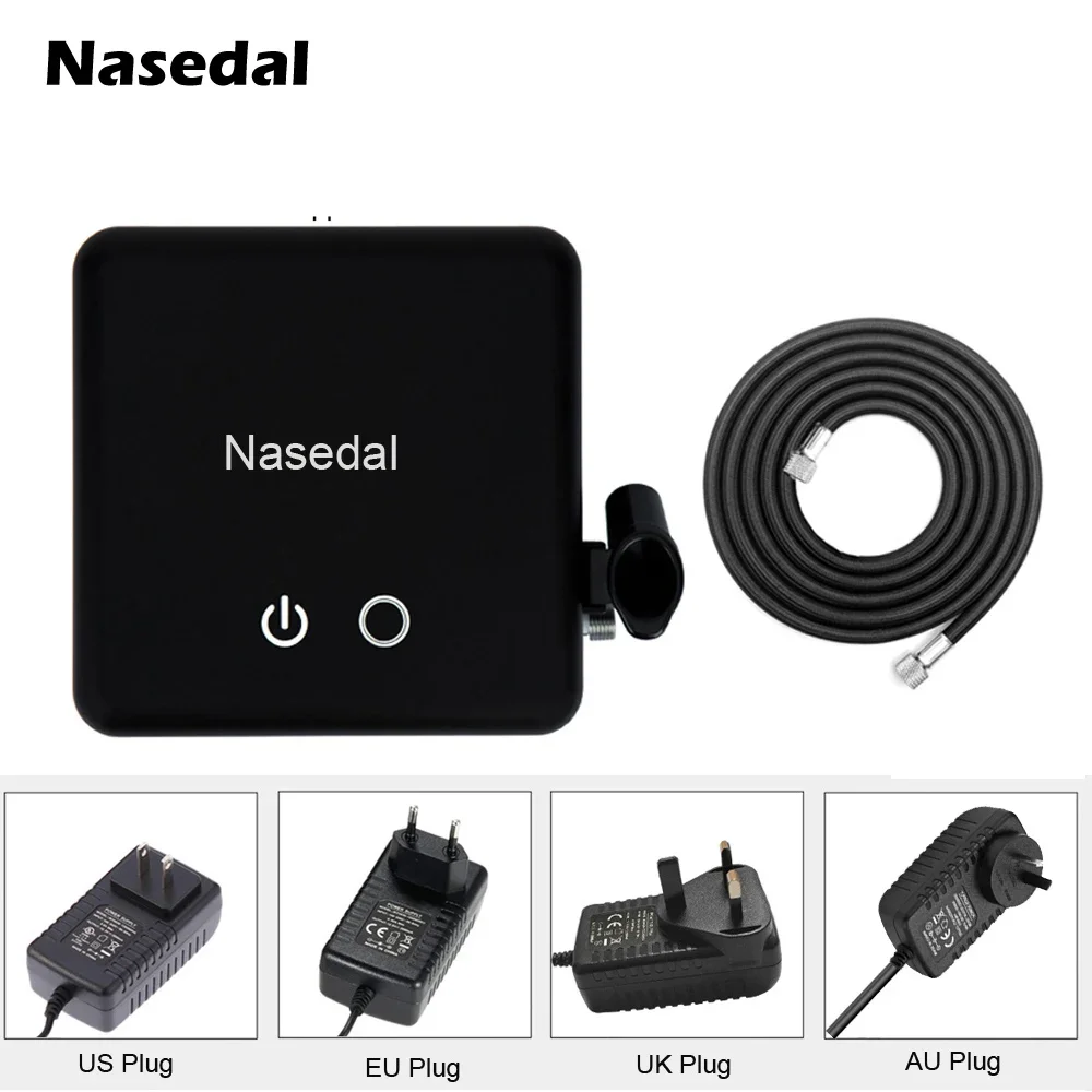 Nasedal Auto-Stop Air Compressor Use with Airbrush Nail Art Makeup Tattoo Model Cake Car Painting Tool (No Airbrush Spray Gun)